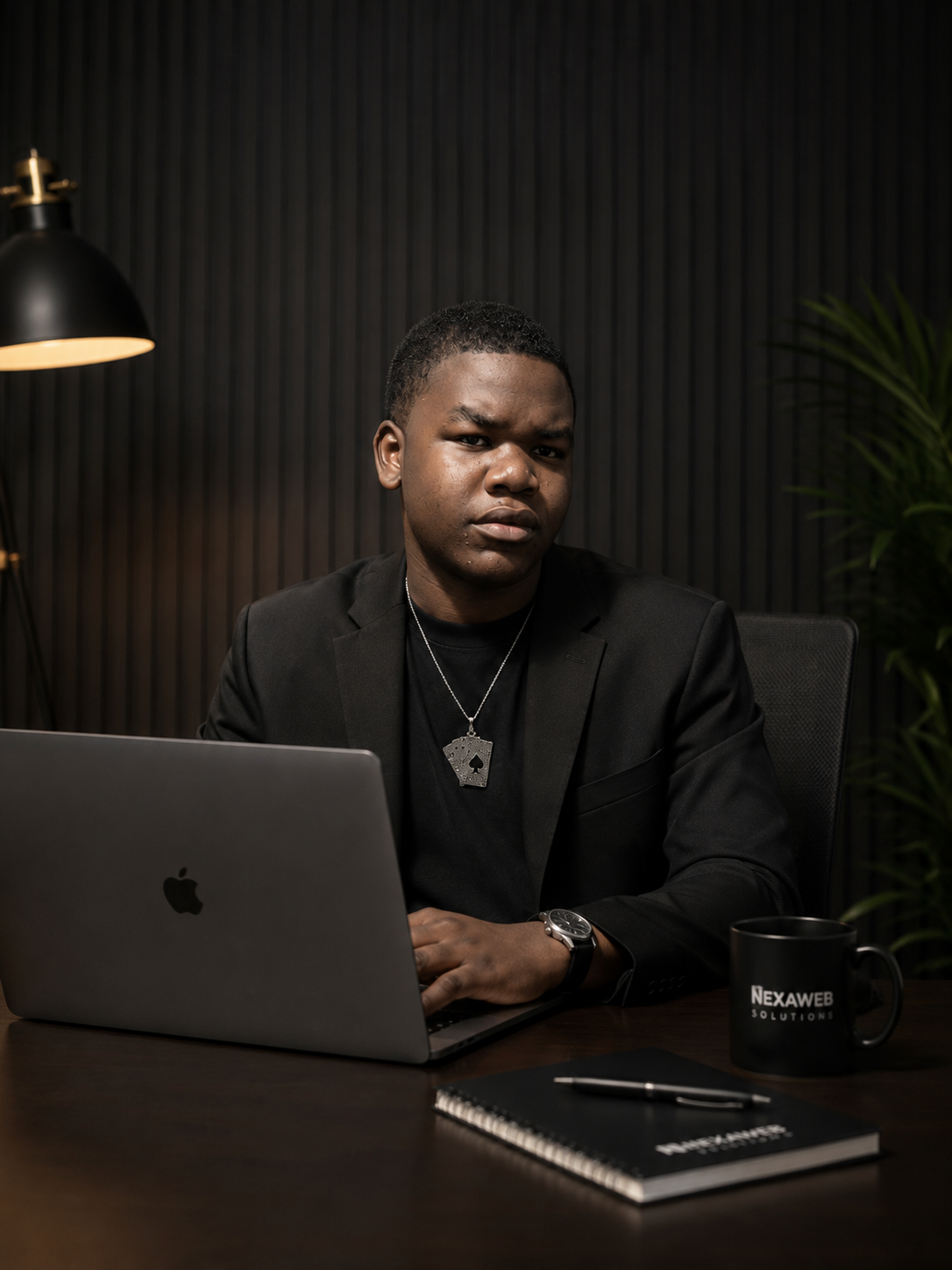 Founder of ELIZEH DIGITAL working on client website projects in Cameroon